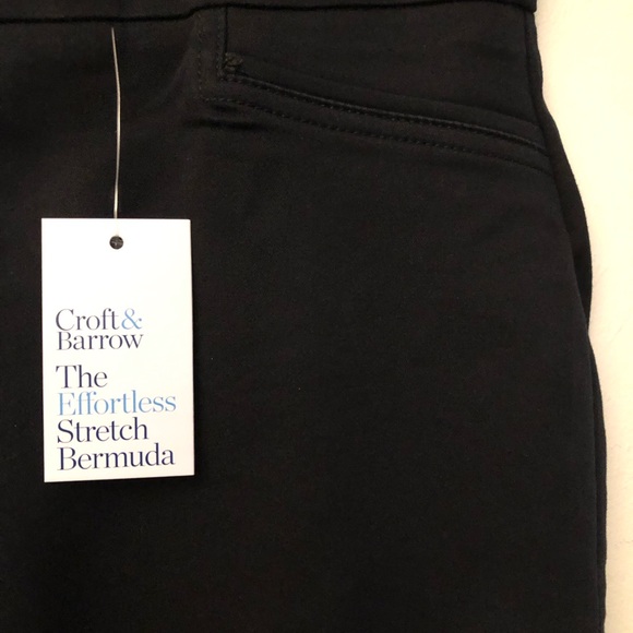 CROFT & BARROW Bermuda Shorts Size 4 Regular Black Pull On Womens New - Picture 5 of 12